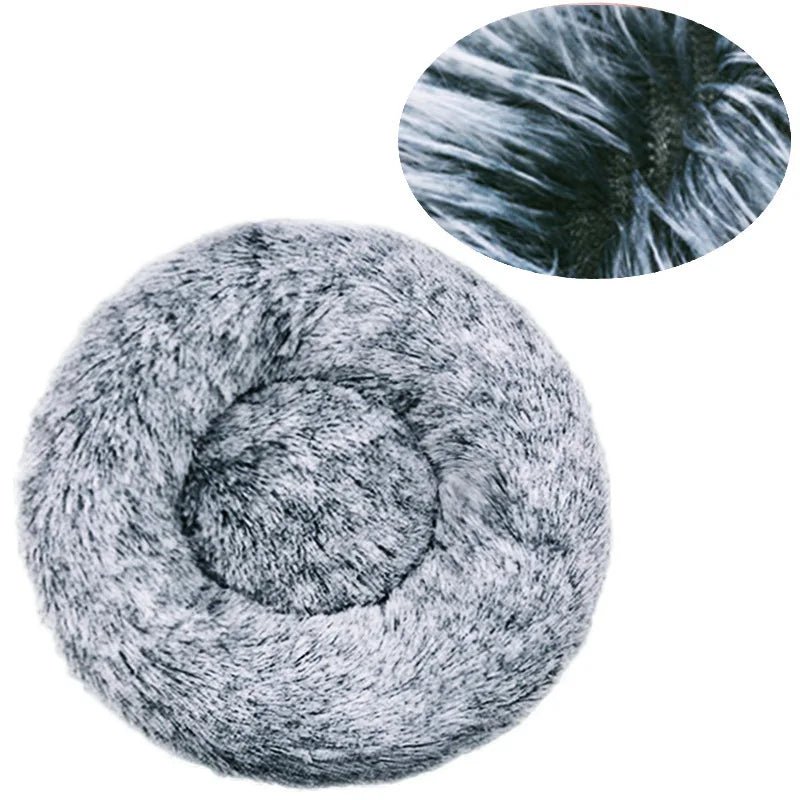 40 - 90cm Round Pet Bed for Large Dog Bed Super Soft Cat Bed Long Plush Dog House for Medium Dog House Winter Warm Sleeping - Ammdog.com